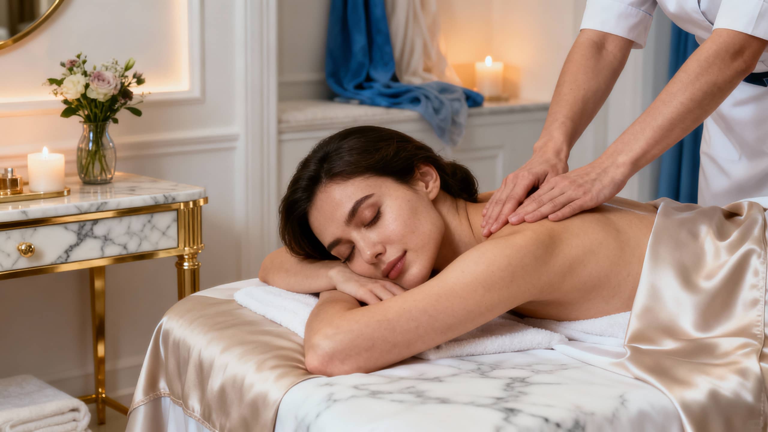 Massage de luxe et rituels bien-être exclusifs à domicile, orchestrés par conciergerie privée.